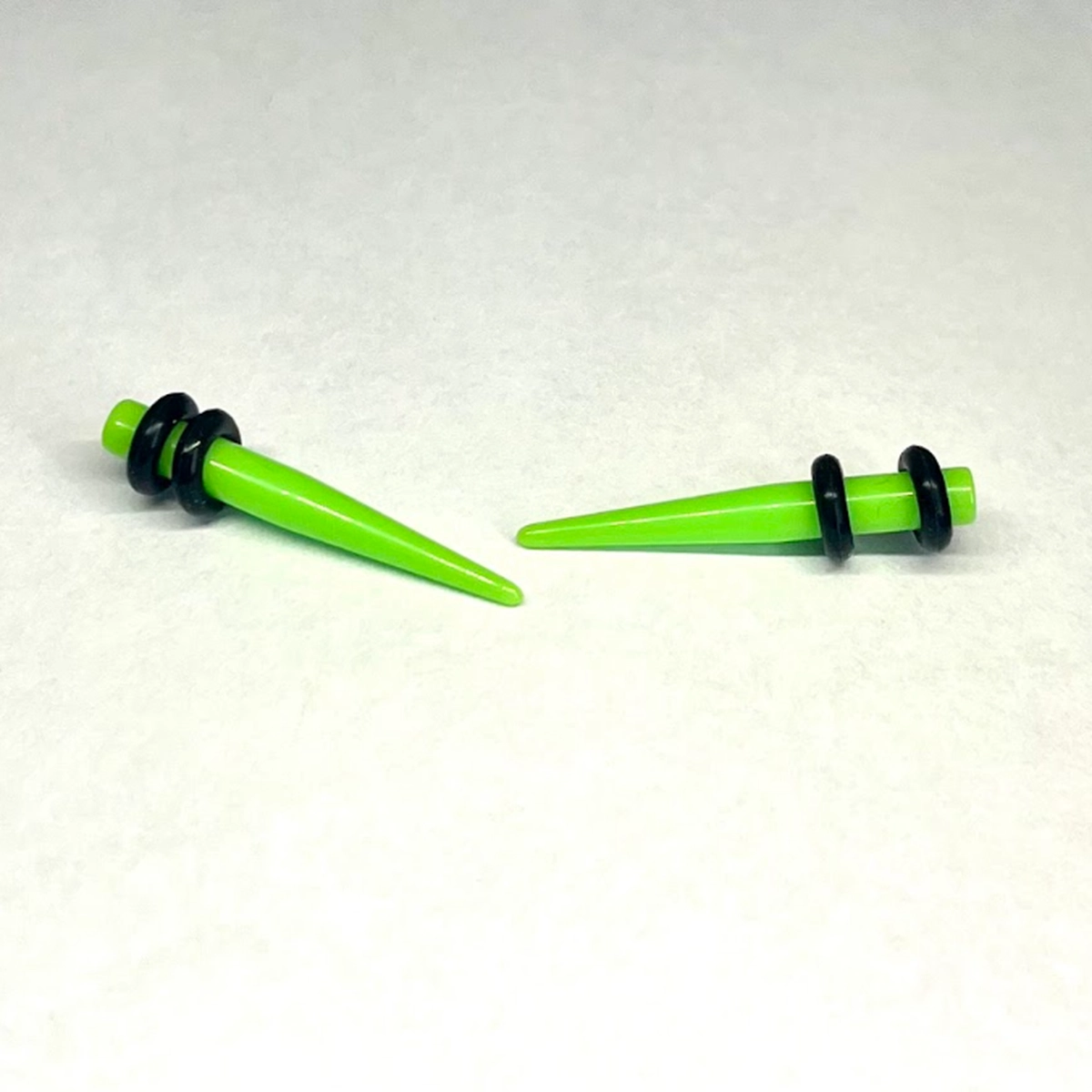 8G Neon Green Acrylic Short Tapers