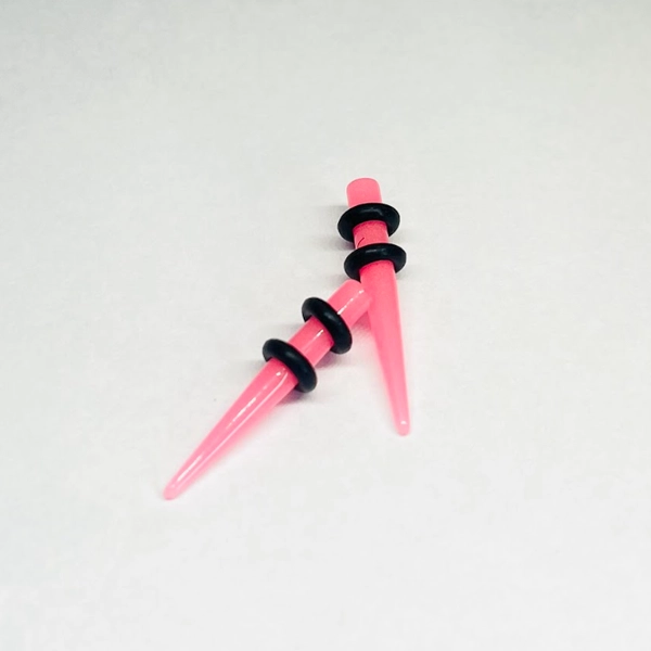 8G Neon Pink Acrylic Tapers