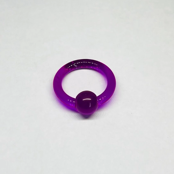8G Purple Transparent Captive Bead Ring