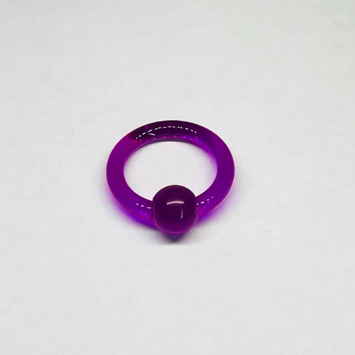 8G Purple Transparent Captive Bead Ring