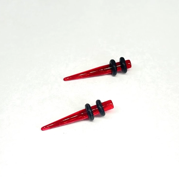 8G Red UV Short Acrylic Tapers