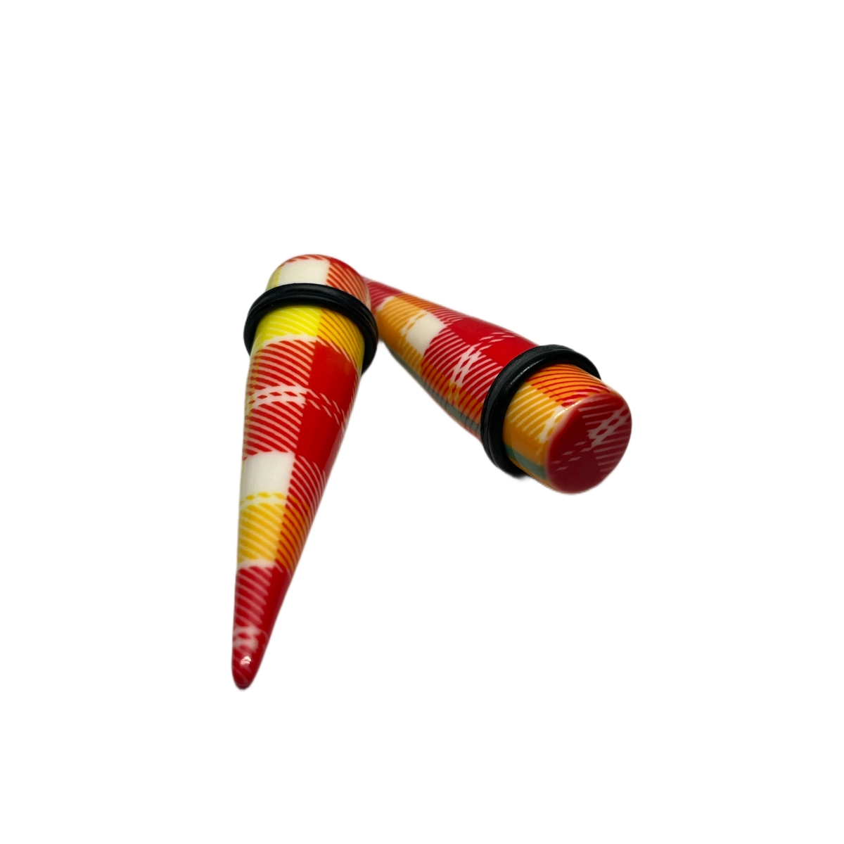 9/16 Multi-Colored Tartan Long Acrylic Tapers